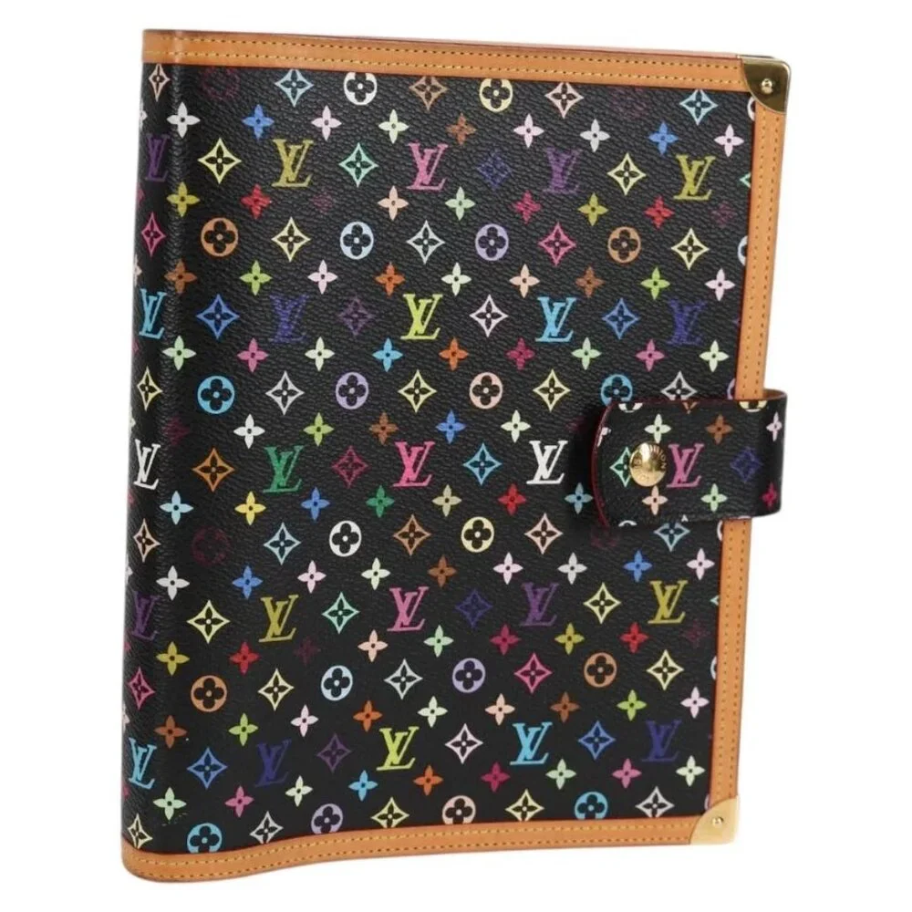 LOUIS VUITTON Multicolor Agenda GM Day Planner Cover Black R20893 Auth 135956V